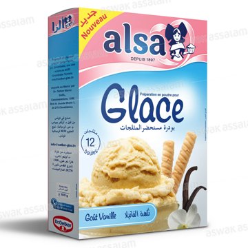 PREPARATION EN POUDRE POUR GLACE SAVEUR VANILLE 100G ALSA