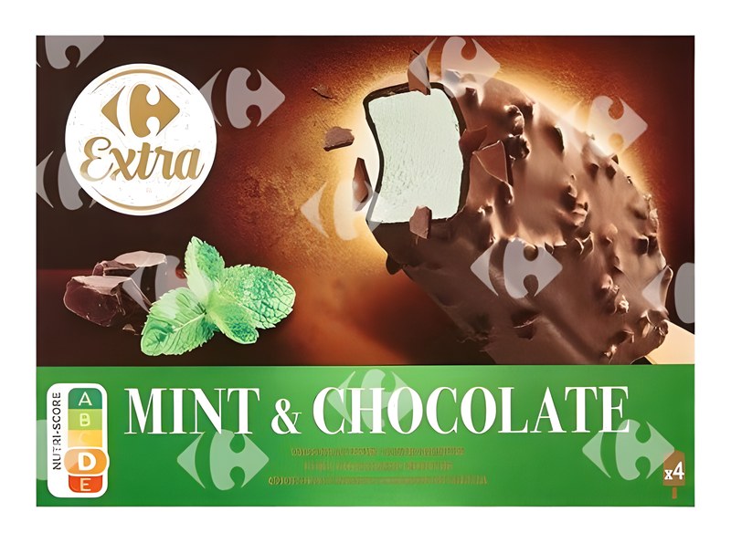 Bâtonnets Glace Menthe Choco Carrefour 4x290 g