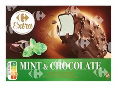 Bâtonnets Glace Menthe Choco Carrefour 4x290 g