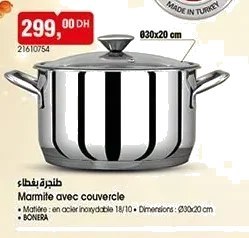 Marmite avec couvercle Bonera – Ø30×20 cm