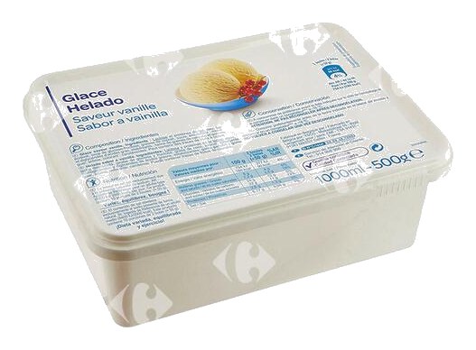 Crème glacée vanille en bac Carrefour 500 g