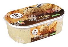 Crème Glacée Café avec des Morceaux de Chocolat en bac Carrefour 1 L