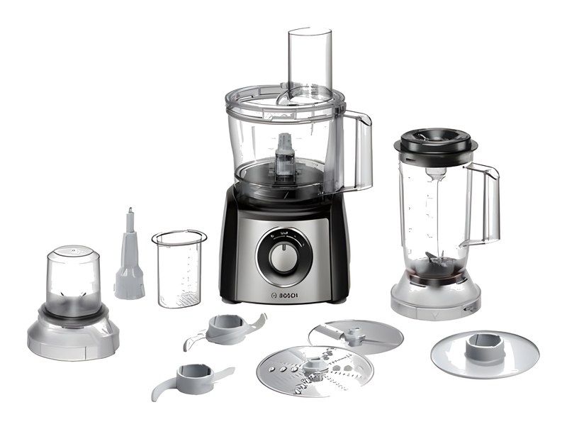 Blender en Verre avec Hachoir Noir Silver Bosch 3800W