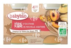 Pot Pêche Pomme Bio Babybio 2x130 g