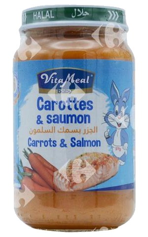 Compote de Saumon et Carottes sans Gluten ni Lactose Vitameal 200 g