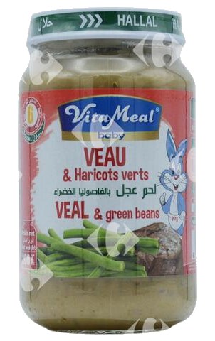 Compote de Veau et Haricots Verts sans Gluten ni Lactose Vitameal 200 g