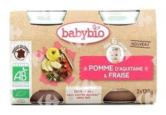 Pot Pomme d'Aquitaine et Fraise Babybio 2x130 g