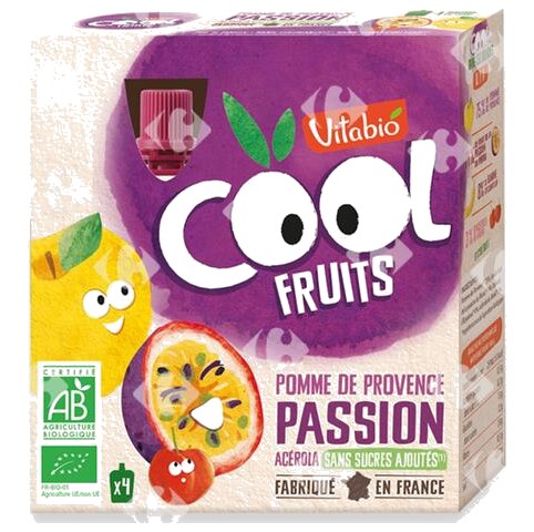 Gourde Cool Fruits Pomme Passion Bio Vitabio 4x90 g