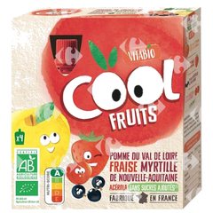 Gourde Cool Fruits Pomme Fraise Myrtille Acérola Bio Vitabio 4x90 g