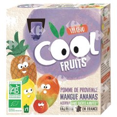 Gourde Cool Fruits Pomme Mangue Ananas Acérola Bio Vitabio 4x90 g