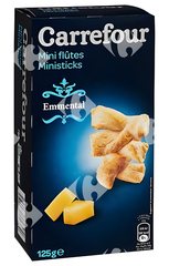 Biscuits Apéritifs Mini-Flûtes Emmental Carrefour 125 g