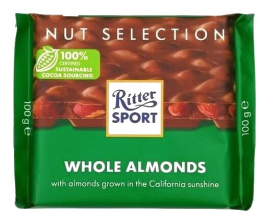 Tablette de Chocolat au Lait aux Amandes Ritter Sport 100 g