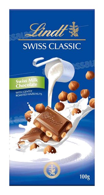 Tablette de Chocolat au Lait aux Noisettes Swiss Classic Lindt 100g