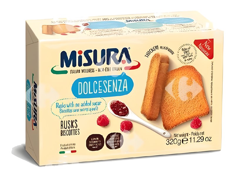 Biscottes Sans Sucres Ajoutés Dolcesenza Misura 320 g
