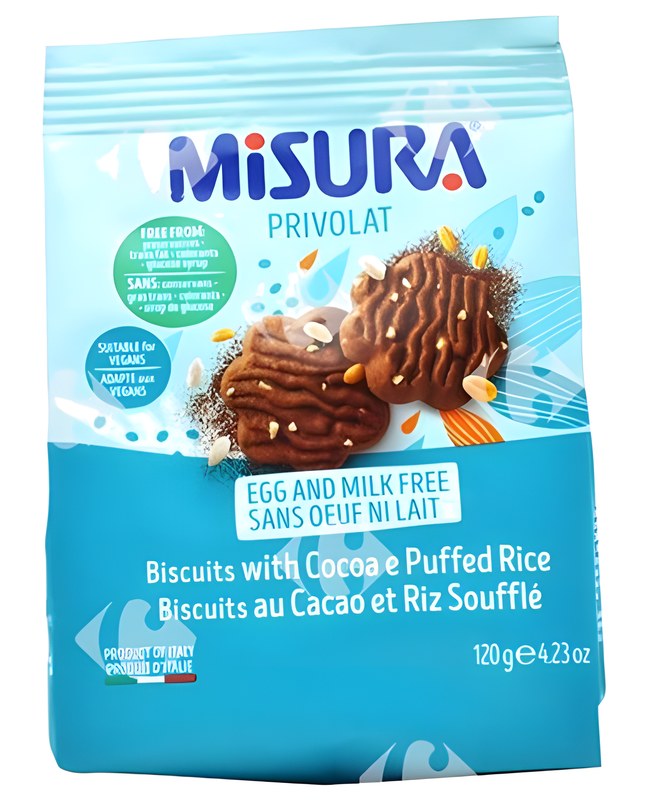 Biscuits Digestive au Cacao et Riz Sans Œufs Sans Lait Misura 120 g