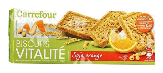 Biscuits Vitalité Soja Orange Carrefour Bio 200g