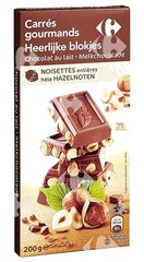 Tablette de Chocolat au Lait Noisettes Entières Carrefour Bio 200g