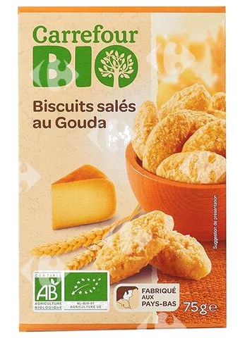 Biscuits سلا au Gouda Carrefour Bio 75g