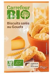 Biscuits Salé au Gouda Carrefour Bio 75 g