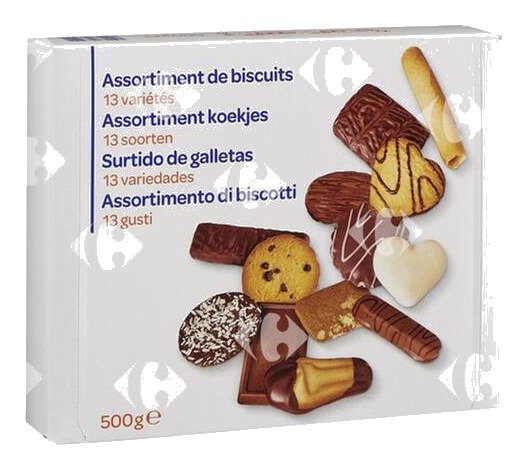Assortiment de Biscuits 12 Variétés Carrefour Blanc500g