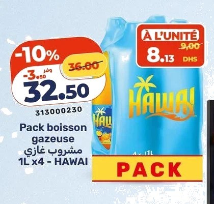 Boisson gazeuse Hawai – Lot de 4 x 1L
