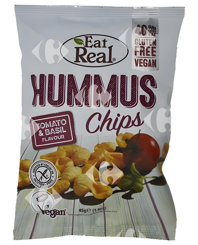 Chips Saveur Hummus Tomate & Basilic Sans Gluten Eat Real 45 g