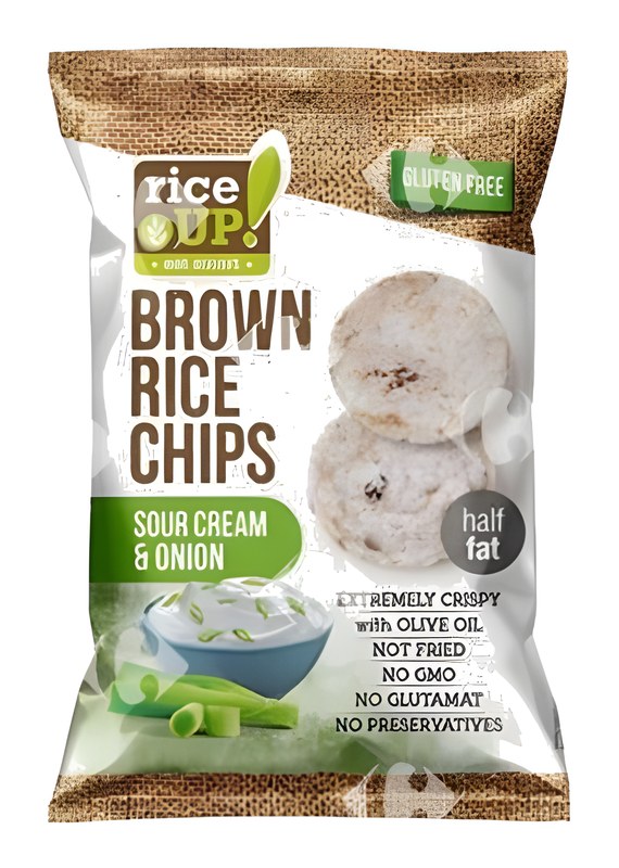 Chips de Riz Brun Arôme Onion & Sour Cream Sans Gluten Rice Up 60 g