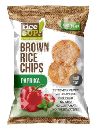 Chips de Riz Brun au Paprika Sans Gluten Rice Up 60 g