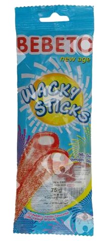 Gommes Wacky Sticks Fraise Vanille Bebeto 75 g