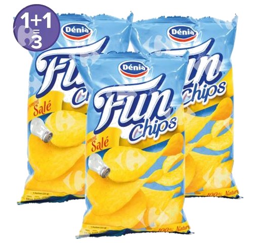 Lot Fun Chips Denia 85 g x2 +1 Chips Denia 85 g Gratuit