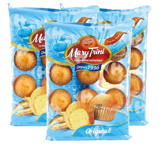 Lot de 2 Madeleines Nature Mary Trini 250 g + 3ème Gratuite