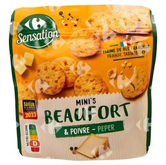 Biscuits Apéritif Beaufort & Poivre Carrefour Sensation 100 g