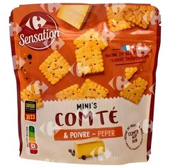 Biscuits Apéritif Comté & Poivre Carrefour Sensation 100 g