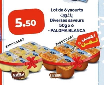 Yaourt diverses saveurs Lot de 6 x 50g – PALOMA BLANCA