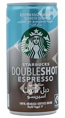 Café Glacé Espresso sans Sucre Doubleshot Starbucks 20 cl