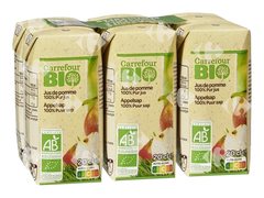 Jus de Pomme Bio 100% Pur Jus Carrefour Bio 6x20 cl