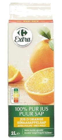 Pur Jus d'Orange Pulpé Carrefour 2 L