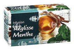 Infusions Réglisse Menthe Carrefour 25 sachets