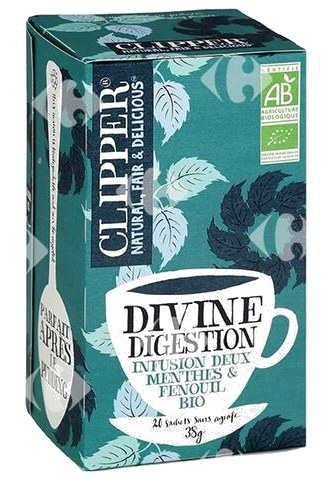 Infusions en Sachets Digestion Menthé Fenouil Bio Clipper 20 sachets