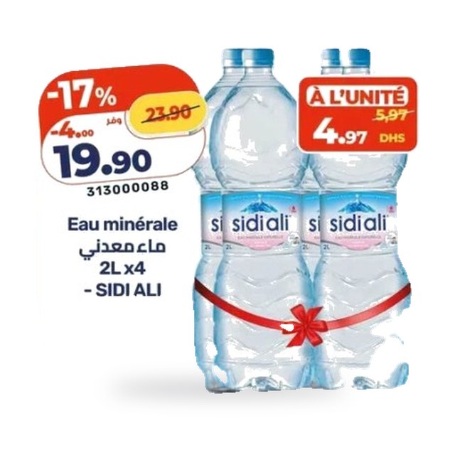 Eau minérale – Lot de 4 x 2L