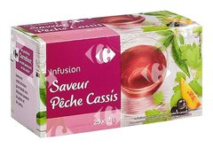 Infusions Pêche Cassis Carrefour 25 sachets