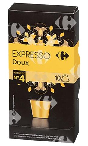 Café en Capsules Expresso Doux Carrefour N4x10