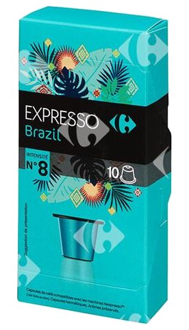Café en Capsules Expresso Brazil Carrefour N8x10