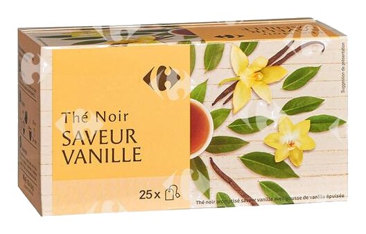 Thé Noir Aromatisé à la Vanille Carrefour 25 sachets