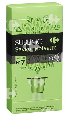 Café en Capsules Saveur Noisette Carrefour N7x10