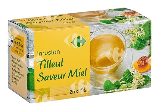 Infusions Tilleul Miel Carrefour 25 sachets
