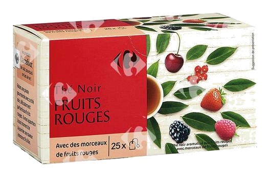 Thé Noir Aromatisé aux Fruits Rouges Carrefour 25 sachets