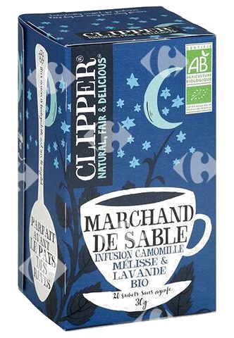 Infusions en Sachets Camomille Melisse Lavande Bio Clipper 20 sachets