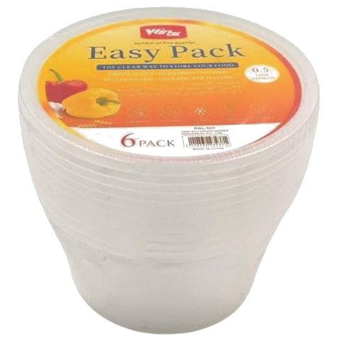 Boites Alimentaires Rondes 480ml 6 unités