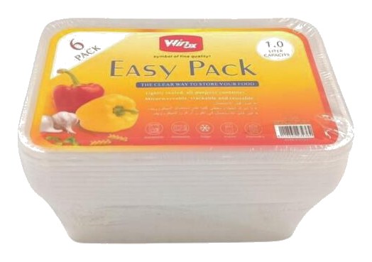Boîtes Alimentaires Rectangulaire 1L 6 unités